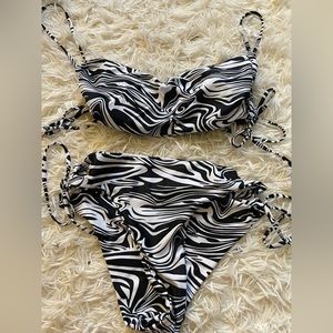 High-Waisted Zebra Pattern Bikini